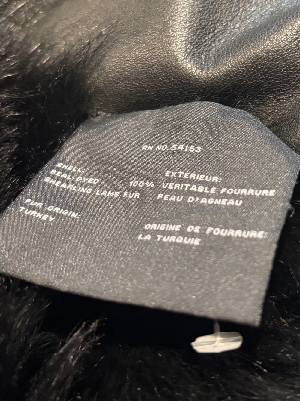 Andrew Marc of New York - long black shearling lamb fur coat. - Picture 6 of 7